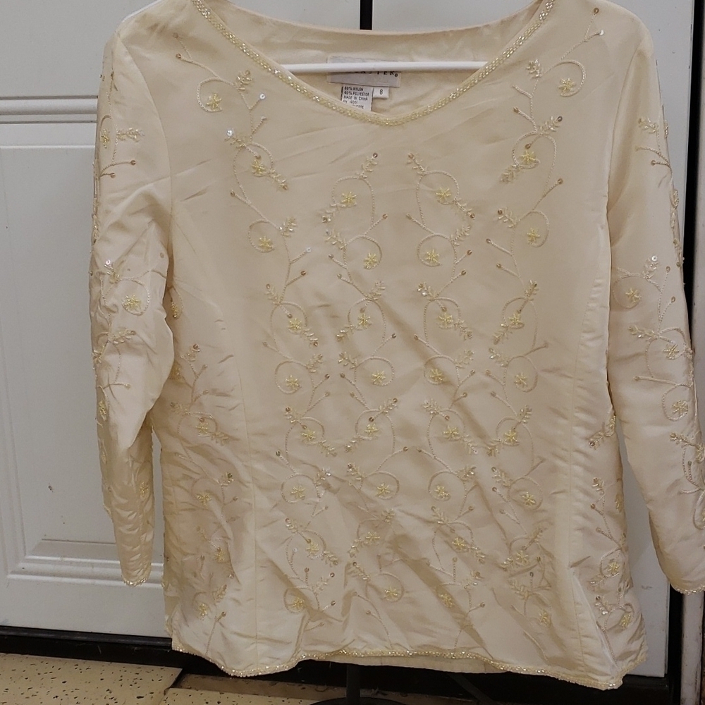 Doncaster women's vintage beaded top size 8